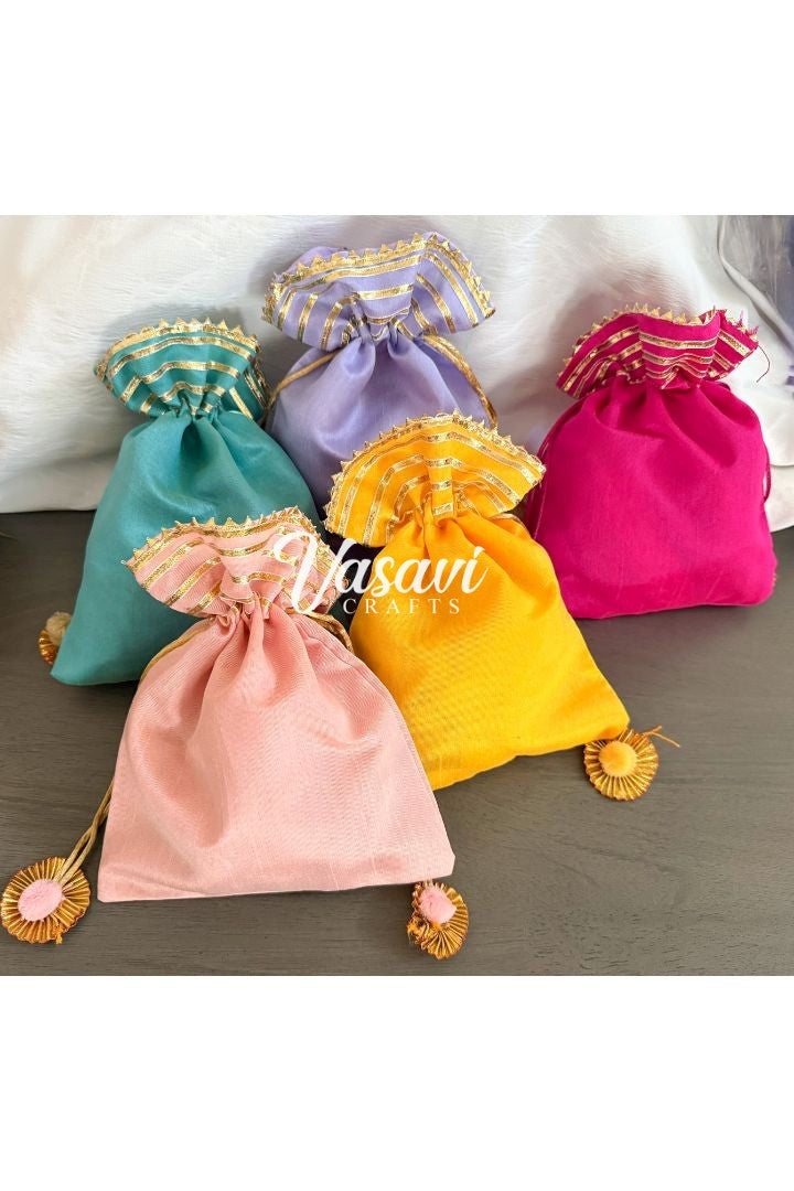 Pack of 40,50,70,100,150,200 Gota Potli/Drawstring Gift Bags