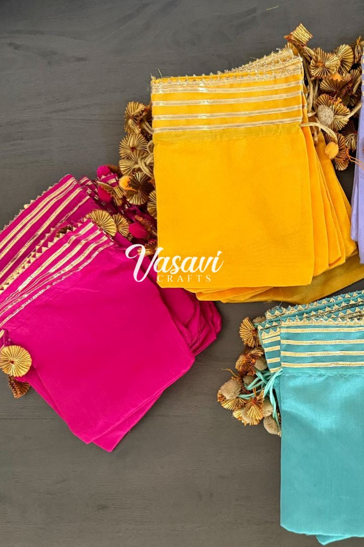 Pack of 40,50,70,100,150,200 Gota Potli/Drawstring Gift Bags