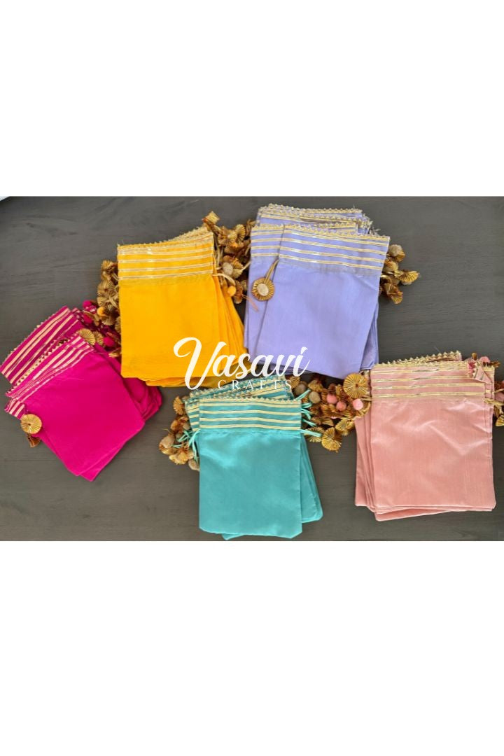 Pack of 40,50,70,100,150,200 Gota Potli/Drawstring Gift Bags