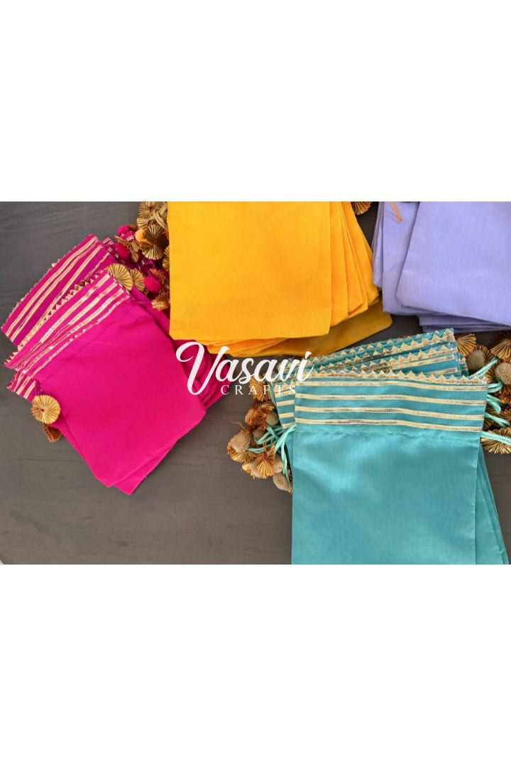 Pack of 40,50,70,100,150,200 Gota Potli/Drawstring Gift Bags