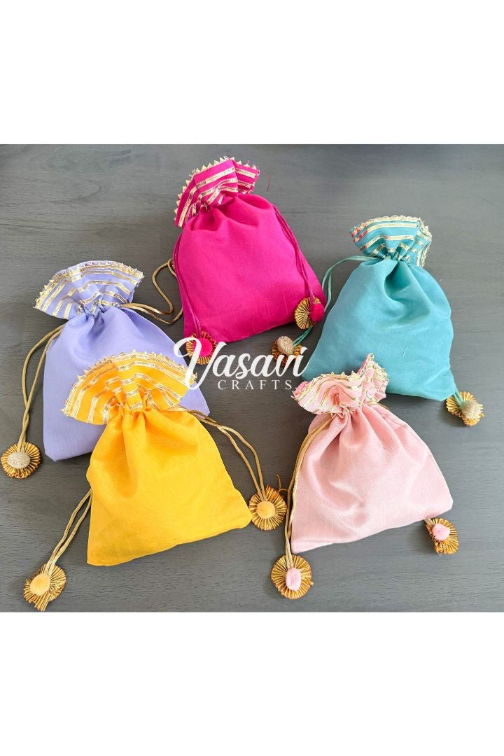 Pack of 40,50,70,100,150,200 Gota Potli/Drawstring Gift Bags