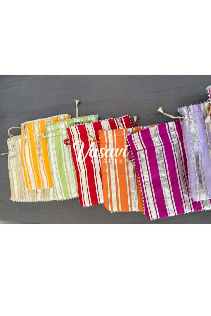 Pack of 50 Gota Lace Potli/Drawstring Gift Bags