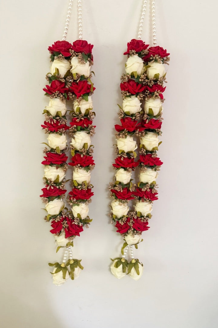 Red, White Roses Flower Wedding Varmala