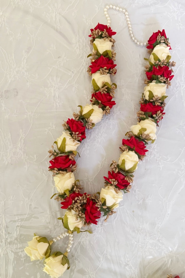 Red, White Roses Flower Wedding Varmala