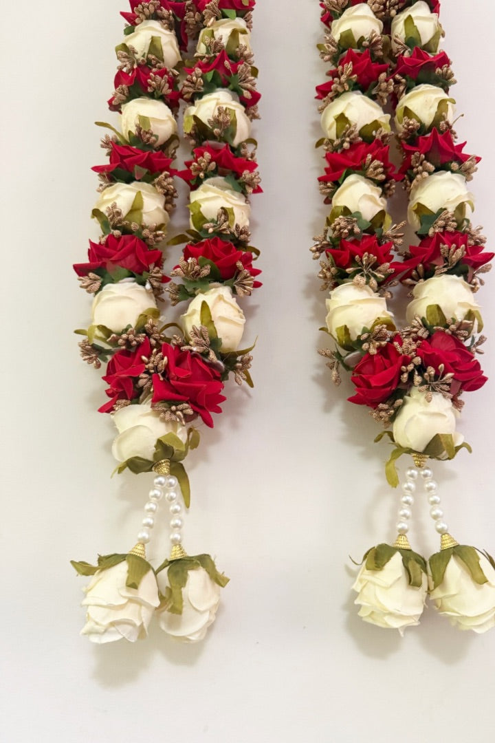 Red, White Roses Flower Wedding Varmala
