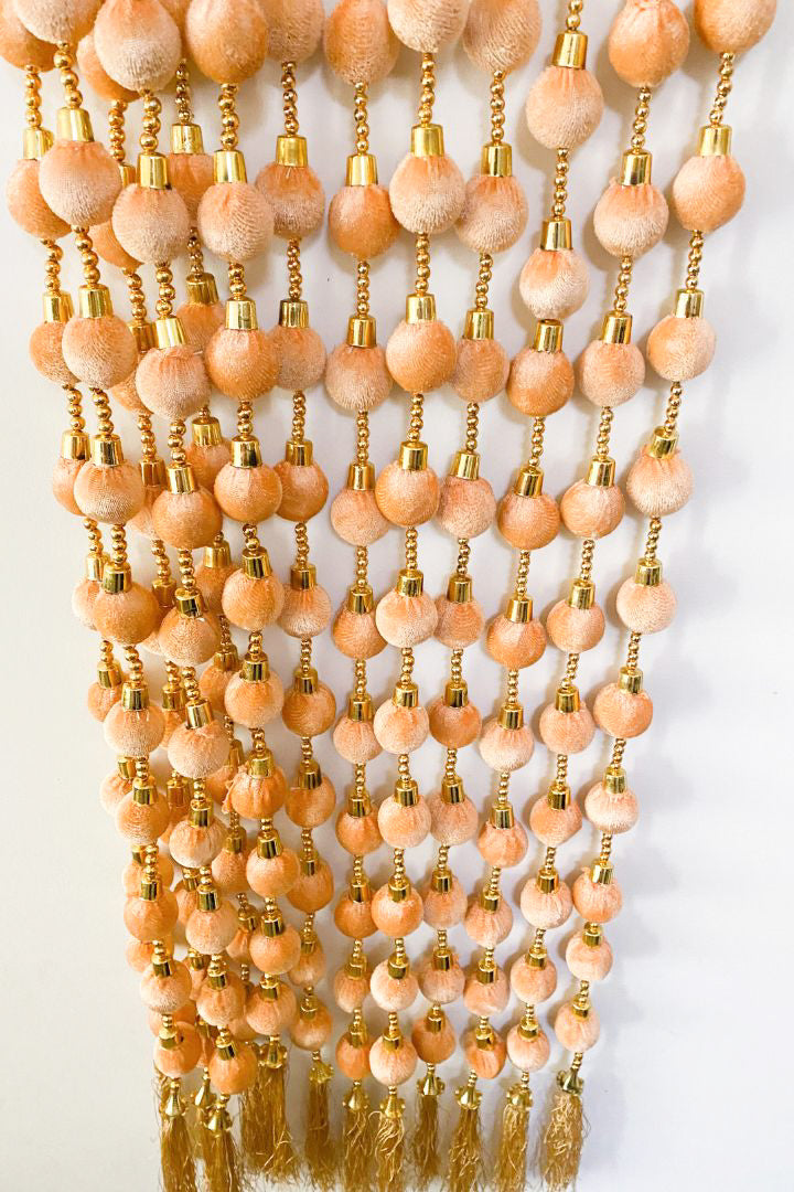 Pack of 10 Peach Ball Garlands 3.5 feet long