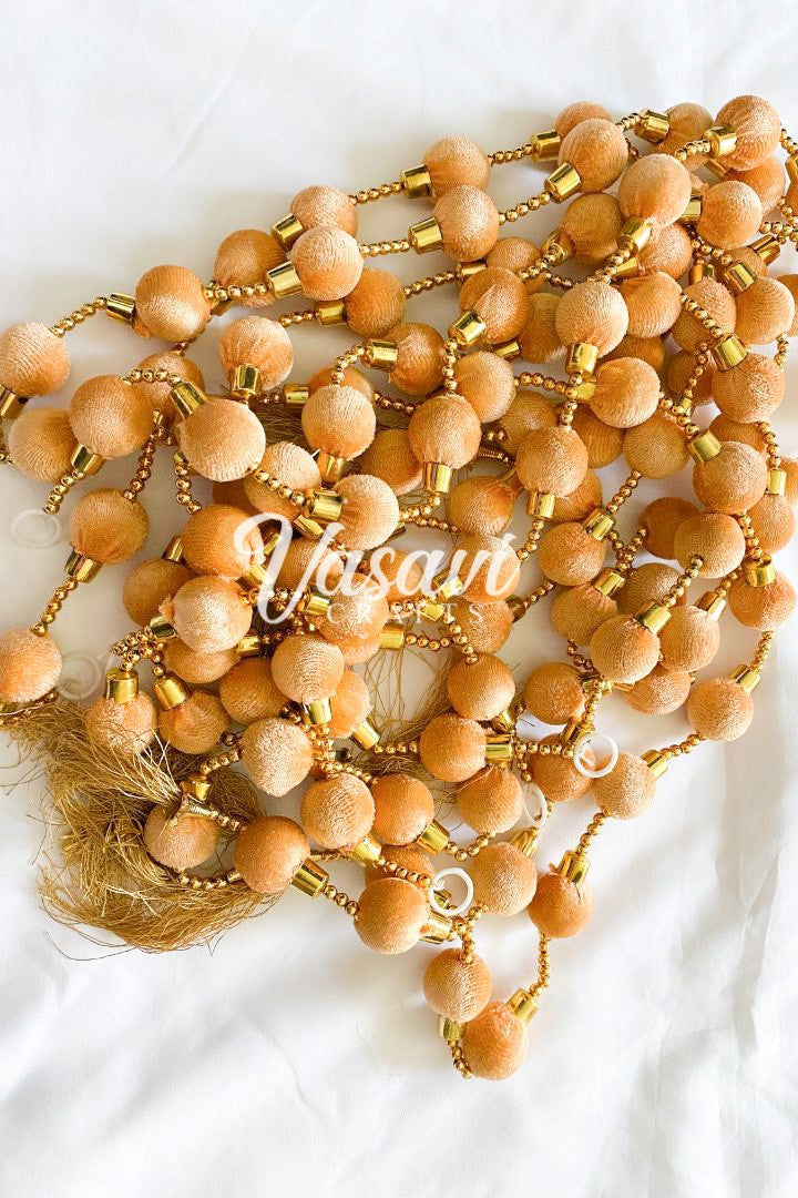 Pack of 10 Peach Ball Garlands 3.5 feet long