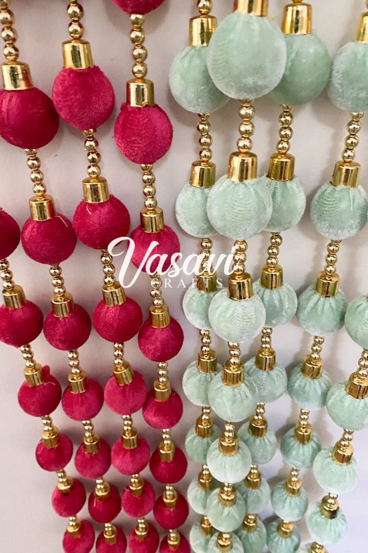 Pack of 20, 40, 60, 100 Sage green, Magenta, Pink and White Ball Garlands