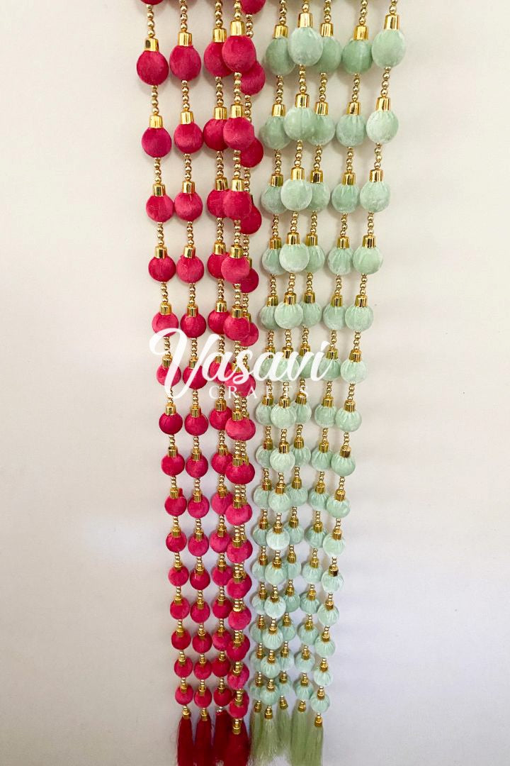 Pack of 20, 40, 60, 100 Sage green, Magenta, Pink and White Ball Garlands