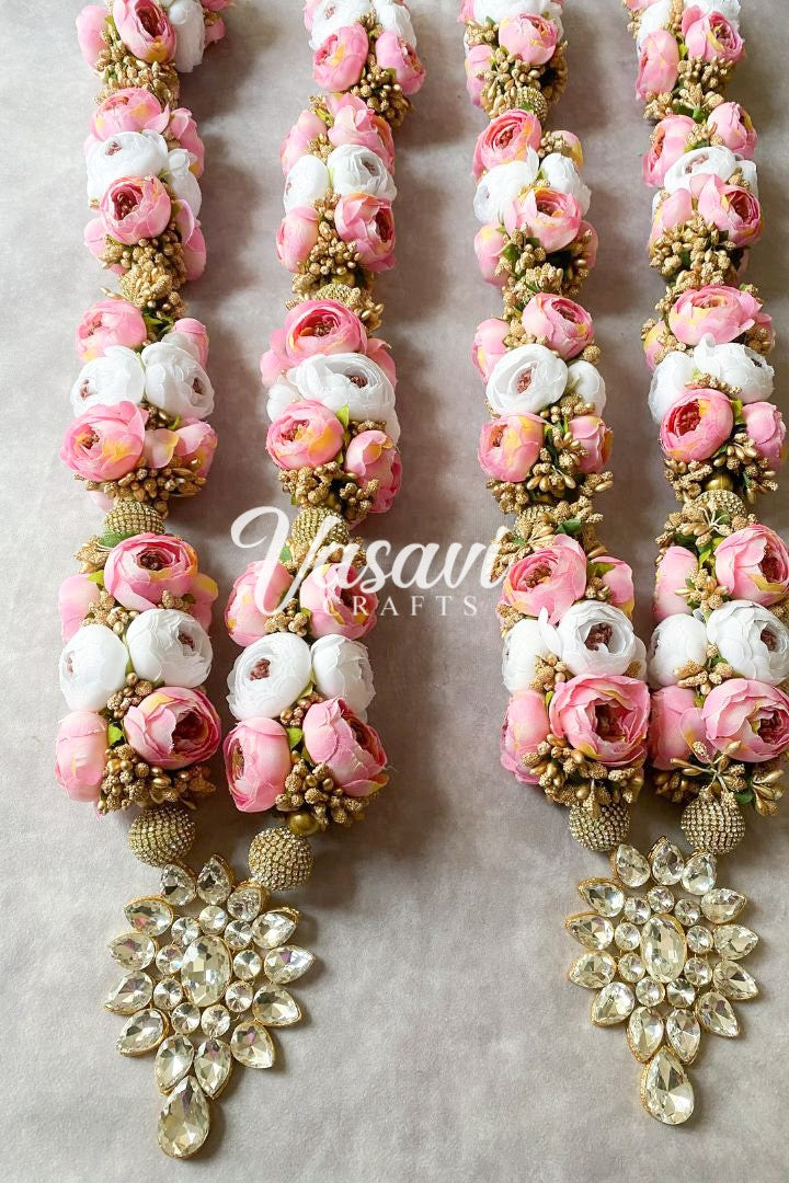 Pink and Ivory Peony Flower Indian Wedding Varmala/Jaimala