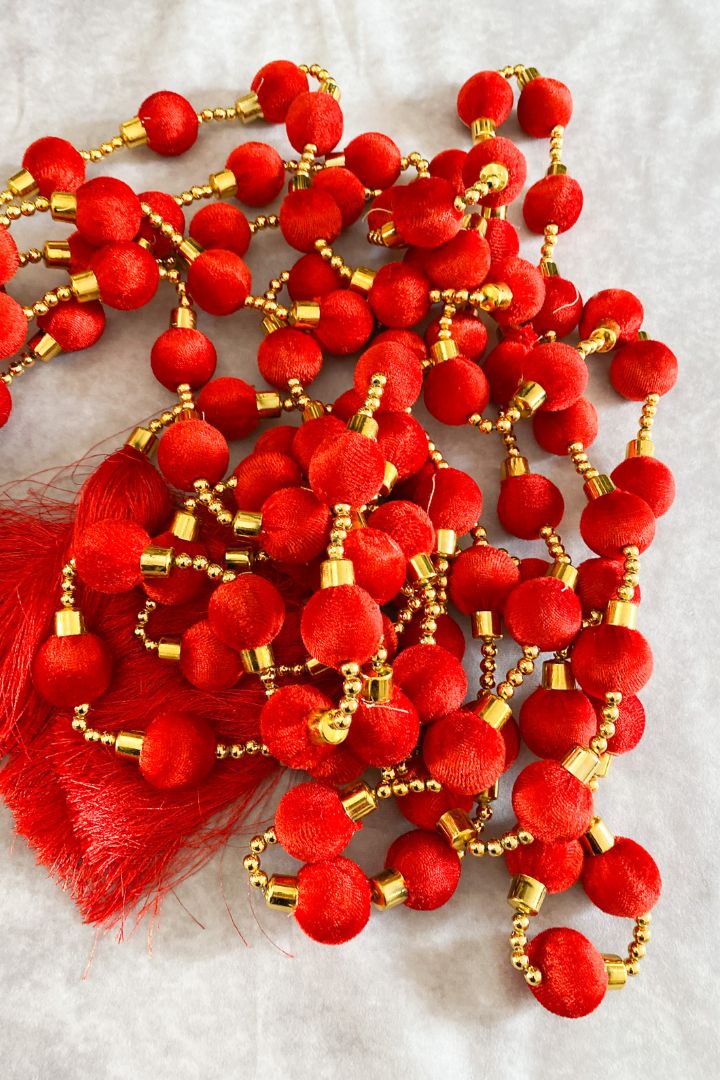 Pack of 20, 25, 40, 50, 100- 5 ft Ball Garlands with Tassels