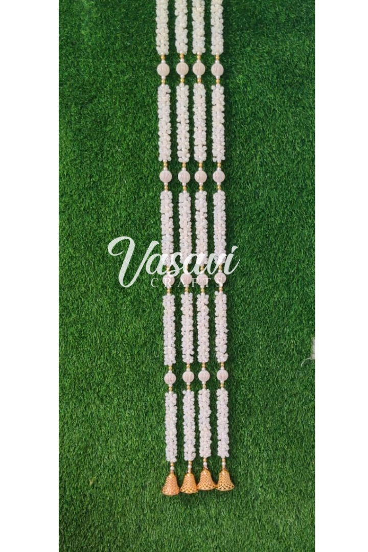 Pack of 20,30,40,50,70,100 Mogra/Jasmine Garlands with white ball and bell