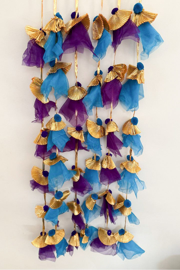 Pack of 10 Gota Pompom Hangings for Indian Wedding