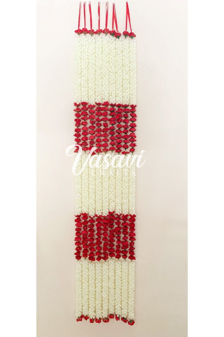 Pack of 20, 40, 50, 70, 100 Mogra/Jasmine Flower Garlands with Roses