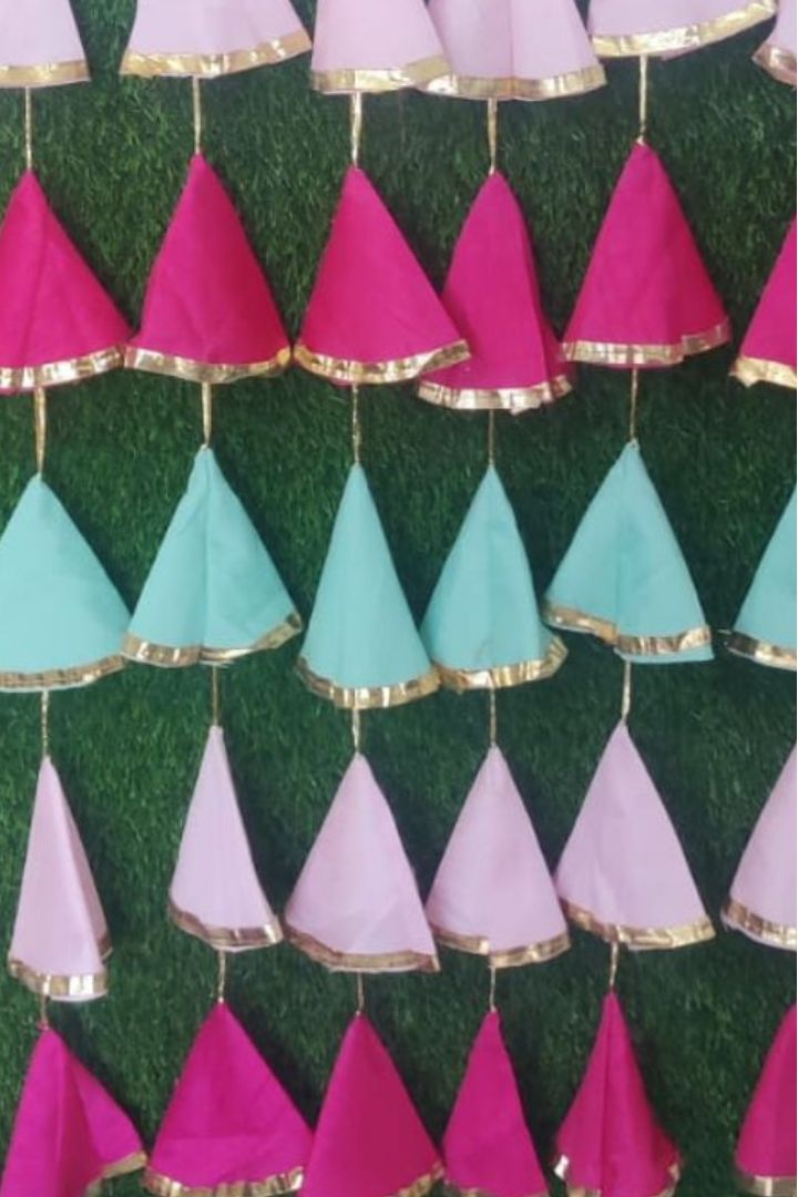 Pack of 30, 40, 50, 60, 100 Mint, Magenta and Pink Multi Color Gota Garlands