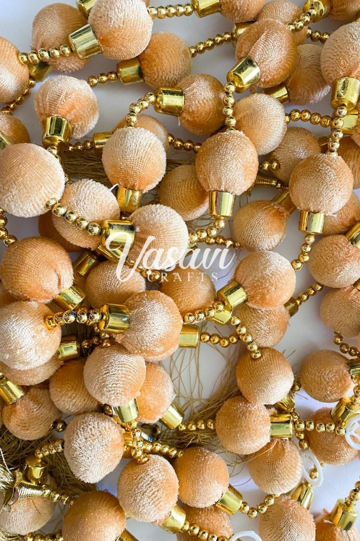 Pack of 10 Peach Ball Garlands 3.5 feet long