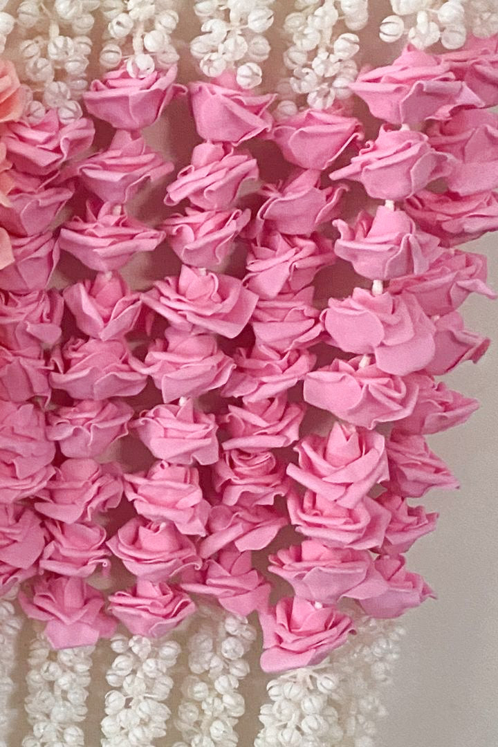 Pack of 20, 40, 50, 100 Mogra/Flower Garlands with Small Roses 6 ft long