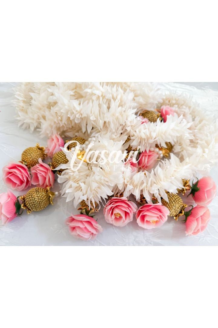 Pack of 5 Jasmine Flower Garlands with Ball and Flower Bunch