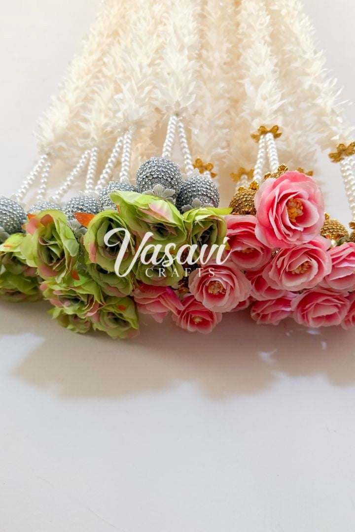 Pack of 5 Jasmine Flower Garlands with Ball and Flower Bunch