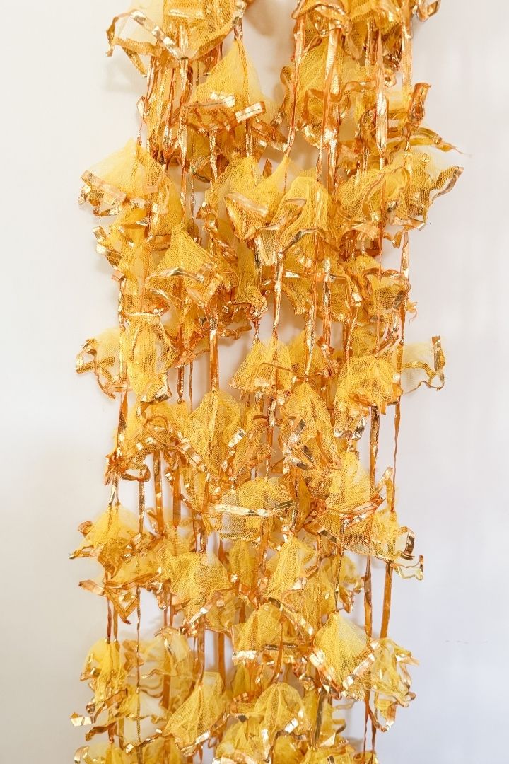 Pack of 10,20,30 Yellow, Magenta Net Fabric Gota Garlands