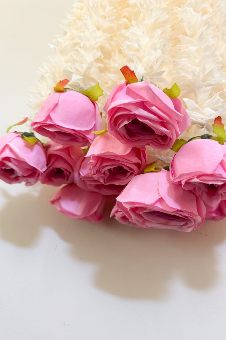 Pack of 10 Jasmine Flower Garland with Pink Rose