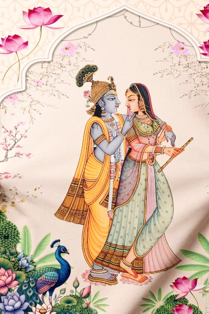 Custom Made Radha Krishna Printed Backdrop for Indian Weddings/Puja Ceremony