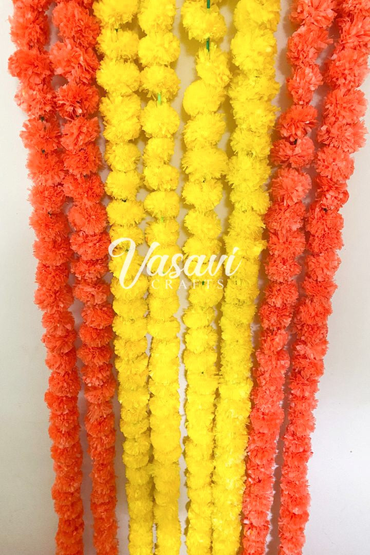 Pack of 16, 20, 25, 50, 100, 200 Artificial Marigold Flower Garlands 8 feet, 10 feet long