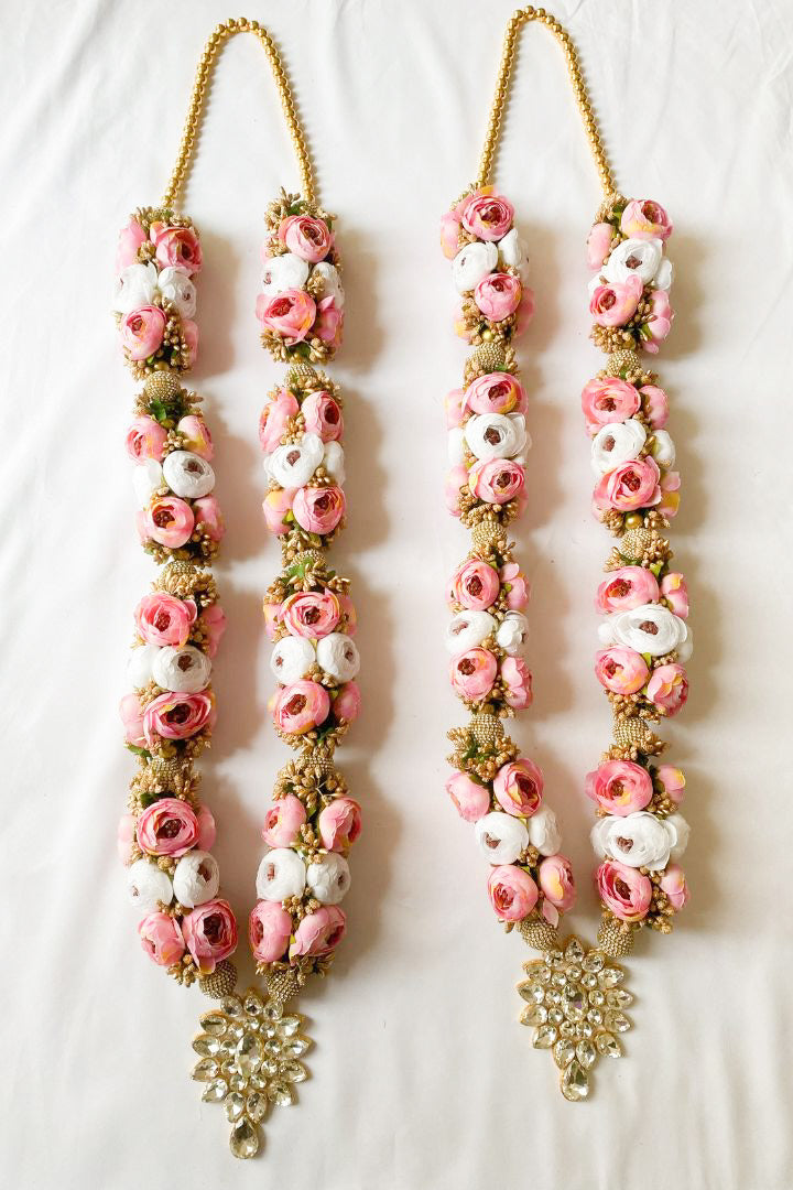 Pink and Ivory Peony Flower Indian Wedding Varmala/Jaimala