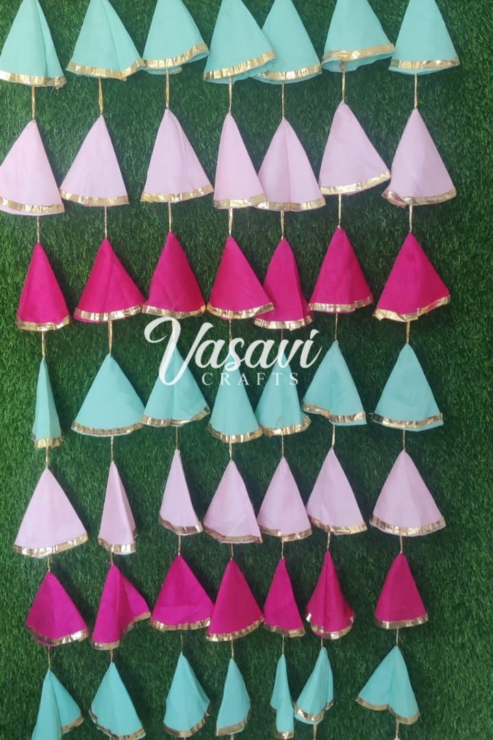 Pack of 30, 40, 50, 60, 100 Mint, Magenta and Pink Multi Color Gota Garlands