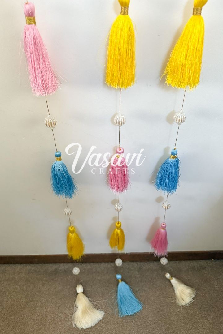 Pack of 10 Pastel Colors Silk Tassel Garlands 6 ft long