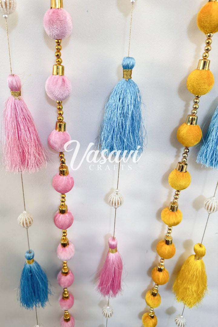 Pack of 10 Pastel Colors Silk Tassel Garlands 6 ft long