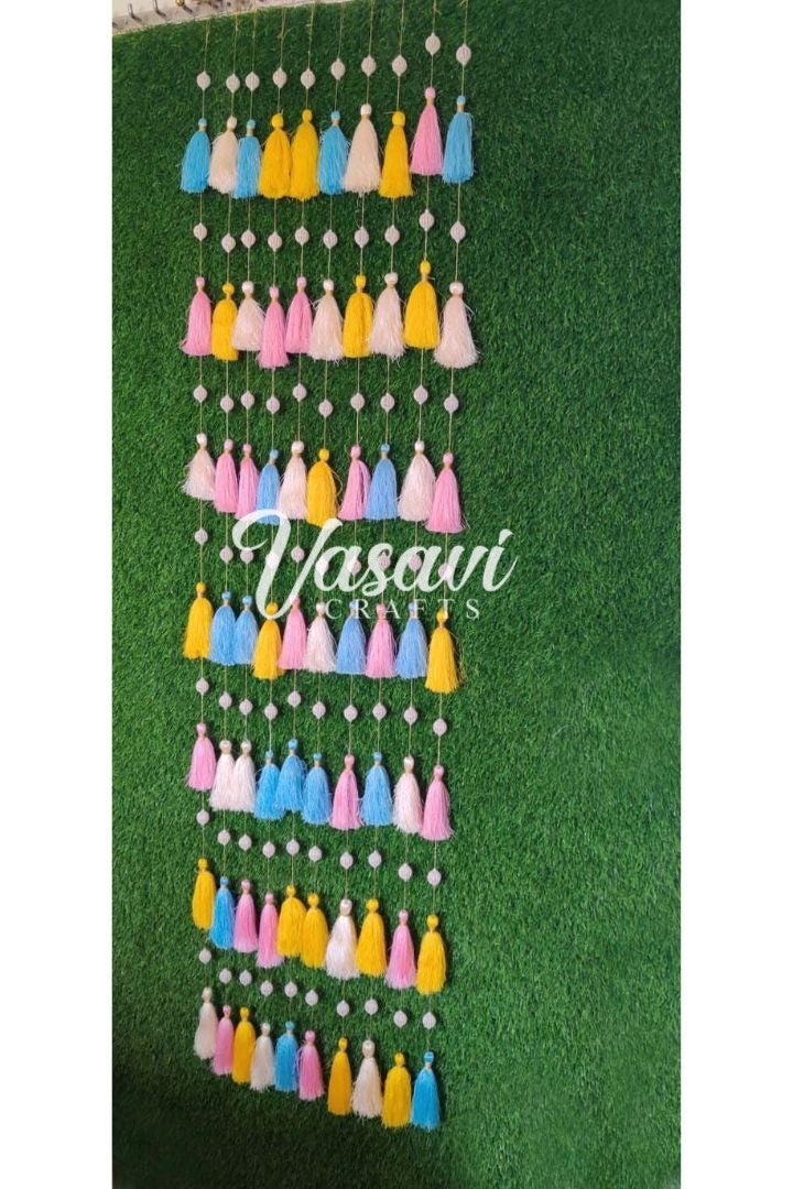 Pack of 10 Pastel Colors Silk Tassel Garlands 6 ft long