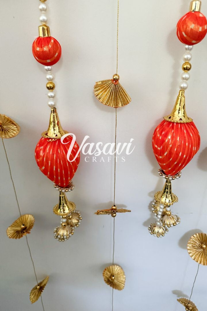 Set of 9 Rajasthani Bandhej Garlands and Fabric