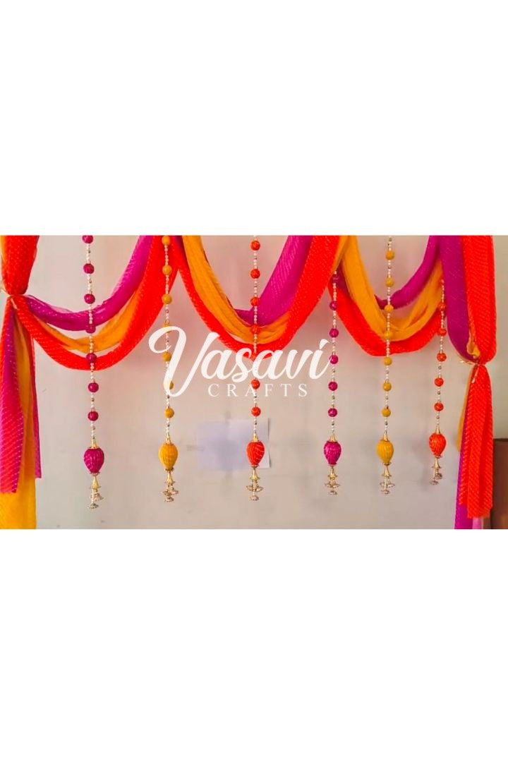 Set of 9 Rajasthani Bandhej Garlands and Fabric