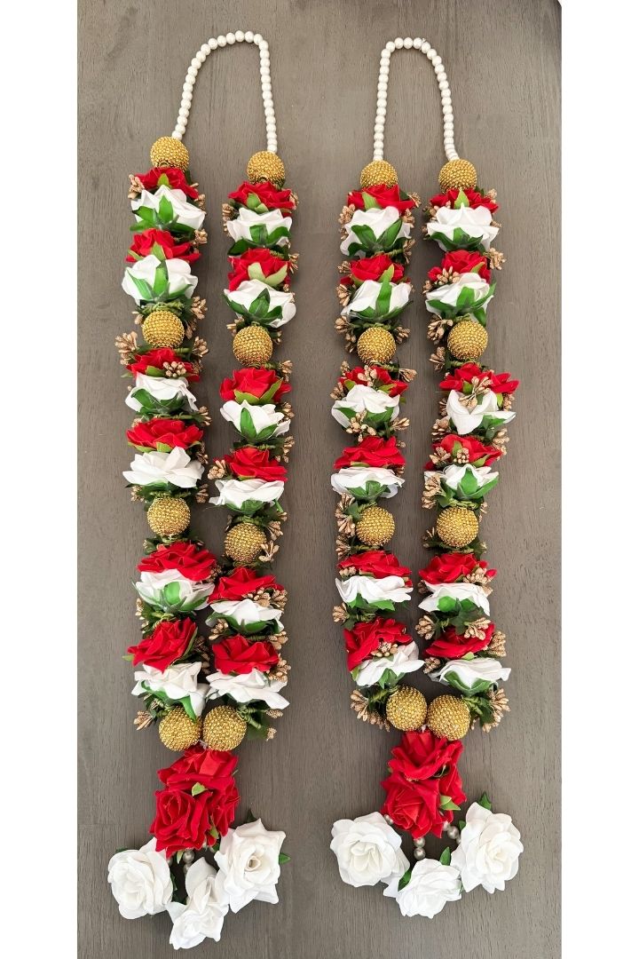 Red, White Roses Flower Wedding Varmala