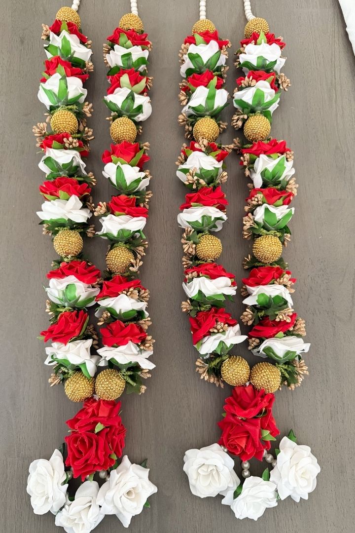 Red, White Roses Flower Wedding Varmala