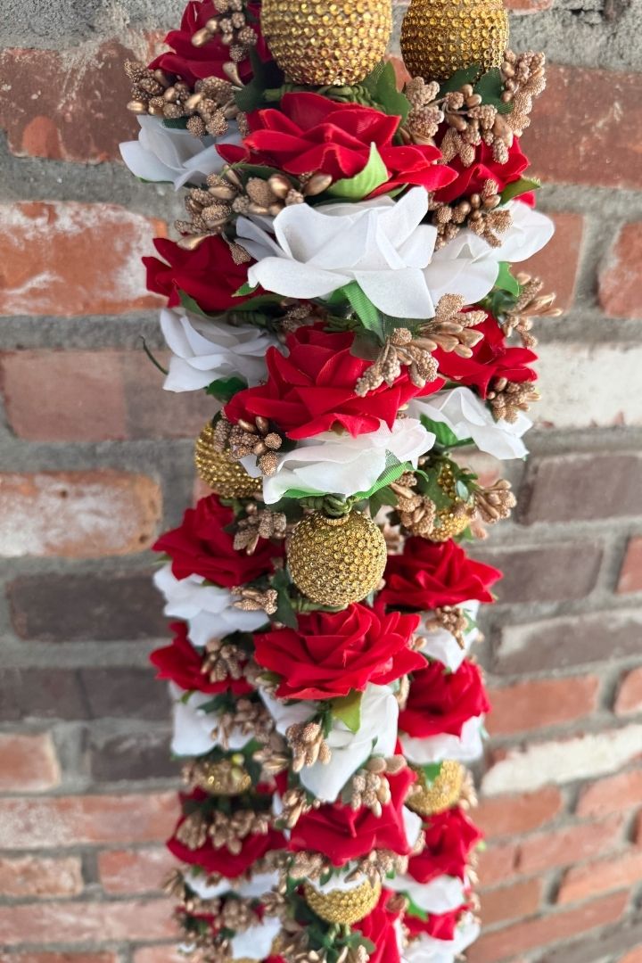 Red, White Roses Flower Wedding Varmala