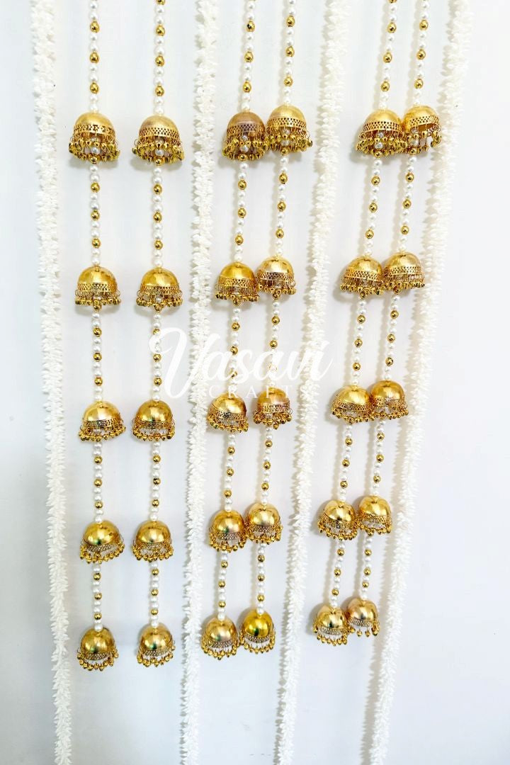 Pack of 30,40,50,70,100,150,200 Pearls and Jhumka tassel garlands