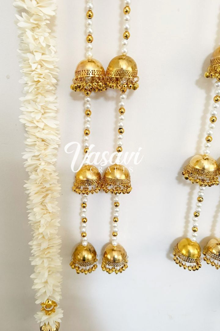 Pack of 30,40,50,70,100,150,200 Pearls and Jhumka tassel garlands