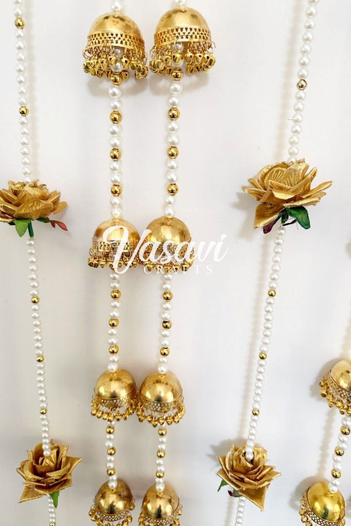 Pack of 30,40,50,70,100,150,200 Pearls and Jhumka tassel garlands