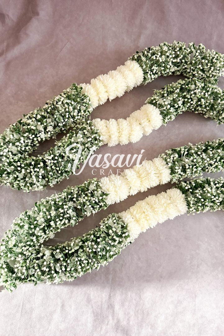 Baby's Breath Flower Varmala with White flowers