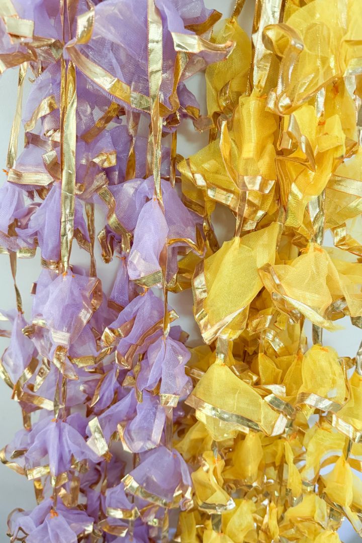 Pack of 20 Lavender and Yellow Gota Garlands 8 ft long