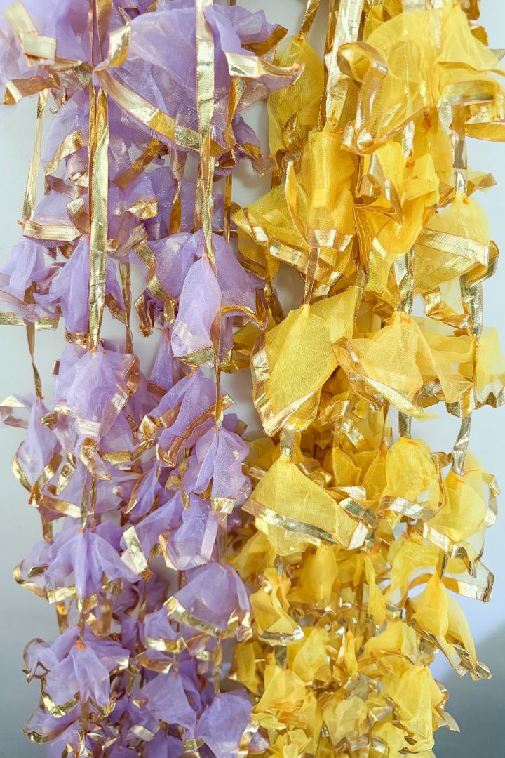 Pack of 20 Lavender and Yellow Gota Garlands 8 ft long