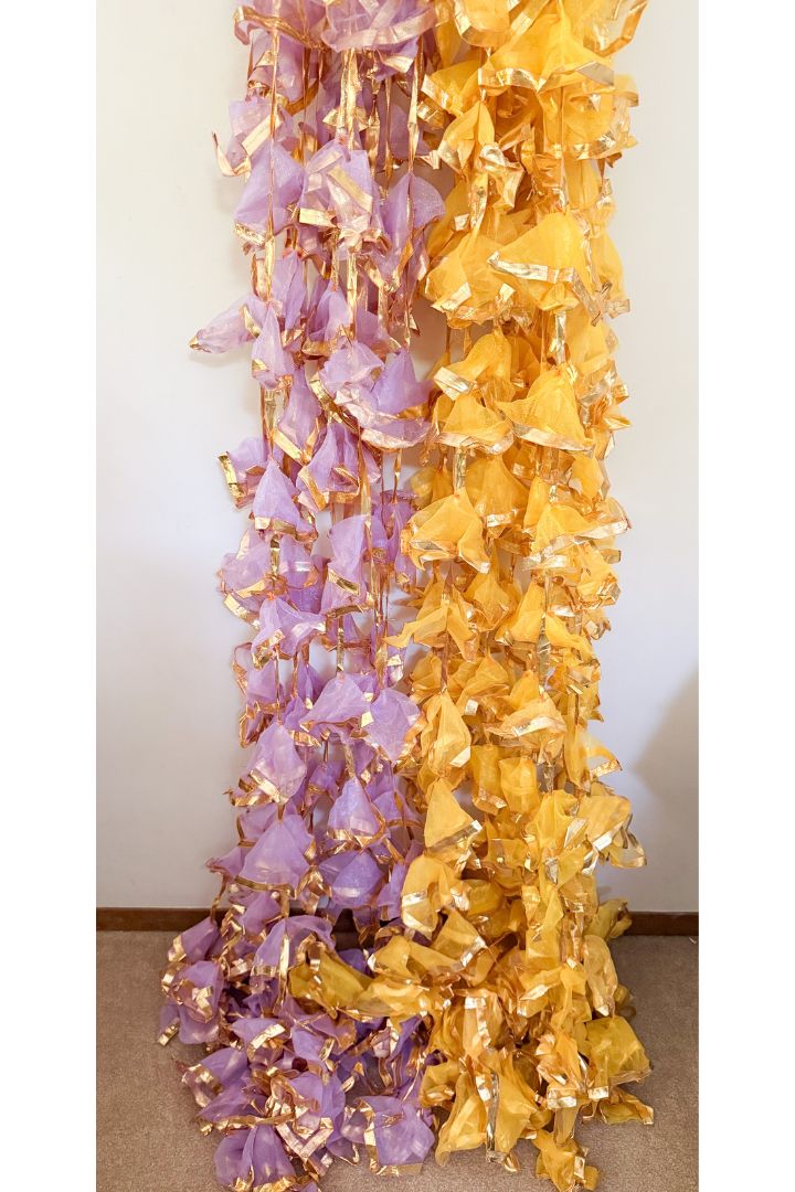 Pack of 20 Lavender and Yellow Gota Garlands 8 ft long