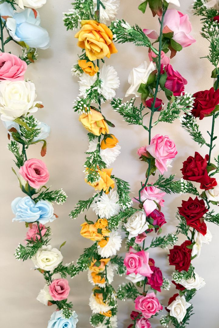 Pack of 8, 10, 16, 20,30 Baby's Breath and Rose Flower Runner 6 feet long