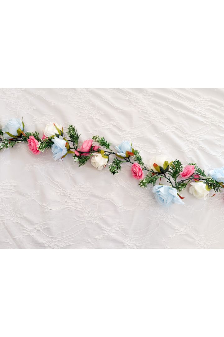 Pack of 8, 10, 16, 20,30 Baby's Breath and Rose Flower Runner 6 feet long