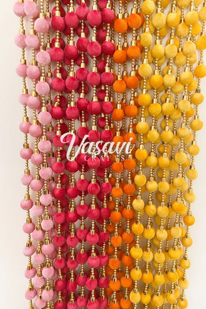 Pack of 4, 6 - 5 ft Ball Garlands with Tassels