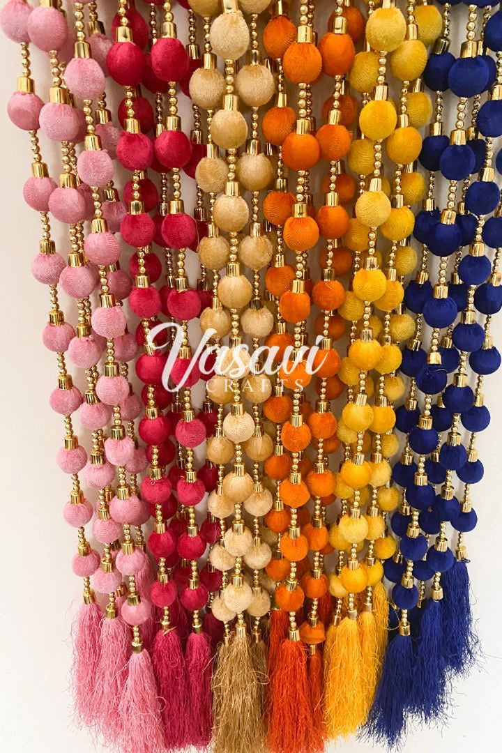 Pack of 20, 25, 40, 50, 100- 5 ft Ball Garlands with Tassels