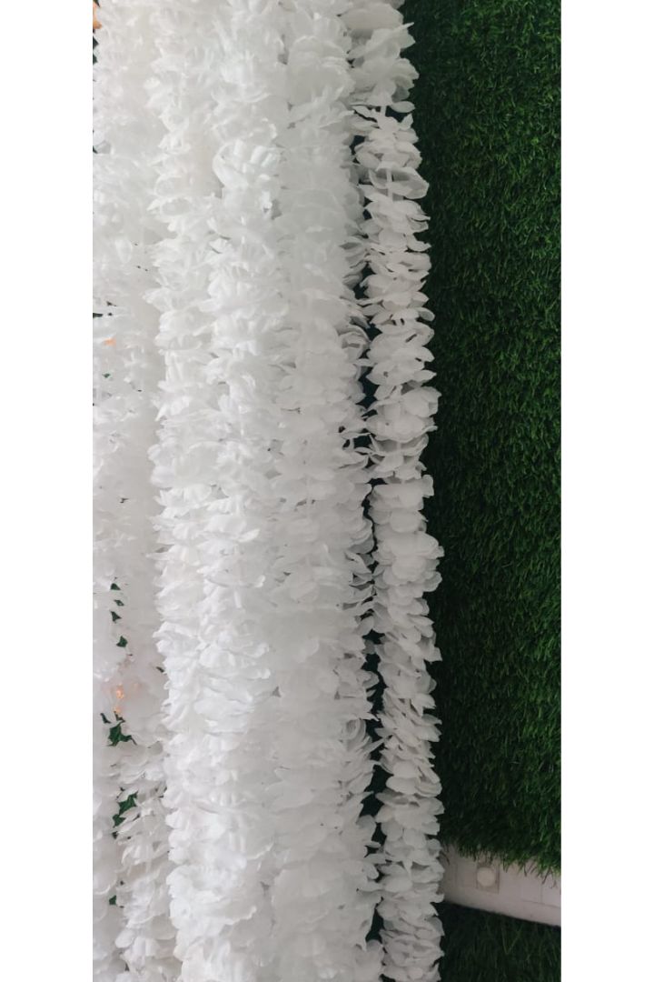 Pack of 20, 30, 40, 50, 70 , 100 White Flower Garlands for Wedding, Nikah Purdah