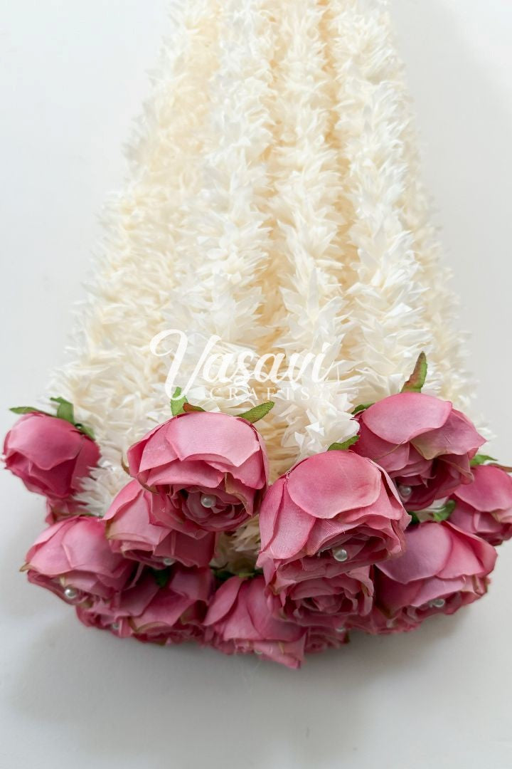 Pack of 10 Jasmine Flower Garland with Blush Pink Rose
